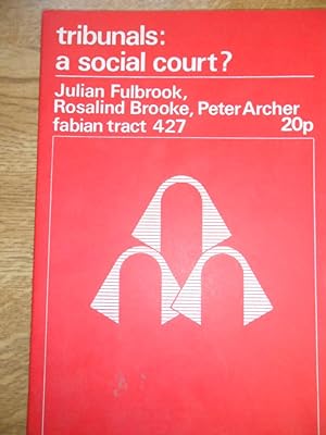 Imagen del vendedor de Tribunals: a social court? a la venta por Clement Burston Books