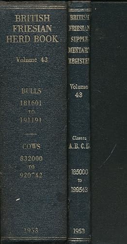 Image du vendeur pour The Herd Book of the British Friesian Cattle Society. Volume 43. 1953. 2 volume set mis en vente par Barter Books Ltd