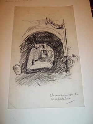 Immagine del venditore per DESSIN ORIGINAL : "NANTES - UN PASSAGE : CHAUSSEE DE LA MADELEINE" PAR JEAN-ARMAND BREGEON - 1930 - venduto da Librairie Guimard