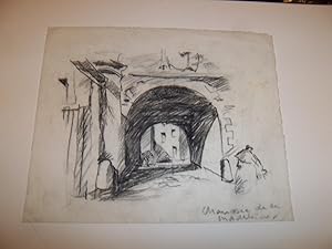 Immagine del venditore per DESSIN ORIGINAL : "NANTES - CHAUSSEE DE LA MADELEINE" PAR JEAN-ARMAND BREGEON - 1930 - venduto da Librairie Guimard
