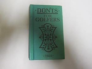 Immagine del venditore per Don'ts for Golfers 1925 venduto da Goldstone Rare Books
