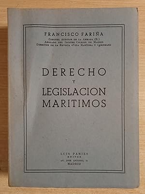 Imagen del vendedor de Derecho y legislacin maritimos a la venta por Gibbon Libreria