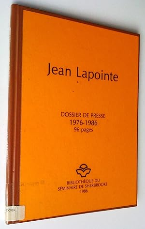 Jean Lapointe. Dossier de presse: 1976-1986, 96 p.