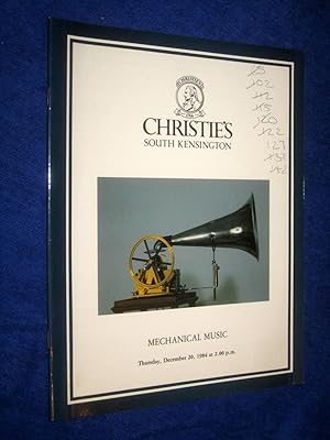 Seller image for MECHANICAL MUSIC, 20 December 1984, Christie's London Auction Sale Catalogue No MMM 2012/84 for sale by Tony Hutchinson
