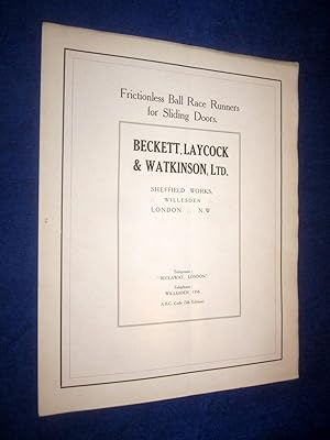 Frictionless Ball Race Runners for Sliding Doors. Beckett, Laycock & Watkinson Ltd Catalogue.