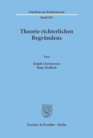 Bild des Verkufers fr Theorie richterlichen Begrndens. zum Verkauf von AHA-BUCH GmbH