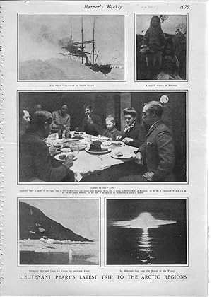 Image du vendeur pour PRINT: "Lieutenant Peary's Latest Trip to the Arctic Regions".photos from Harper's Weekly, October 26, 1901 mis en vente par Dorley House Books, Inc.