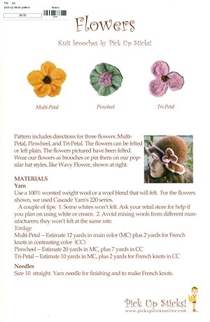 FLOWERS : Knit Brooches : Pamphlet