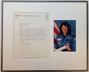 Framed Typed Letter Signed on NASA letterhead about the "Challenger" mission