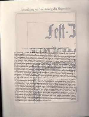 Imagen del vendedor de Fest-Zeitung zur feierlichen Enthllung der Siegessule ( des Siegesdenkmals ) am 2. September 1873. REPRINT ( = Lieferung BE 01052 aus Berlin-Archiv hrsg.v. Hans-Werner Klnner und Helmut Brsch-Supan). a la venta por Antiquariat Carl Wegner