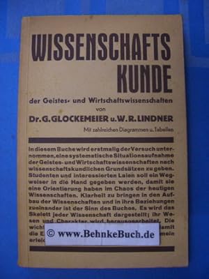 Bild des Verkufers fr Wissenschaftskunde der Geistes- und Wirtschaftswissenschaften. Glockemeier ; Lindner zum Verkauf von Antiquariat BehnkeBuch