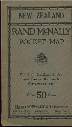 Seller image for Rand McNally 14 x 21 Inch Map of New Zealand British New Guinea and the Fiji Islands./New Zealand Rand McNally Pocket Map Political Divisions, Cities and Towns, Railroads, Waterways, etc. for sale by Peter Keisogloff Rare Books, Inc.