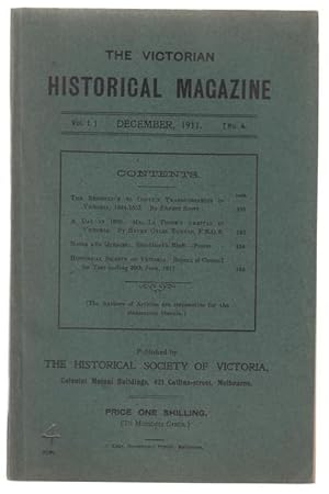 Image du vendeur pour A Day in 1839 : Mr. La Trobe's Arrival in Victoria. Contained in The Victorian Historical Magazine. Issue 4. Vol. I. No. 4. December, 1911. mis en vente par Time Booksellers