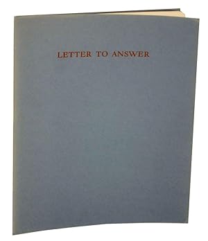 Imagen del vendedor de Letter to Answer a la venta por Jeff Hirsch Books, ABAA