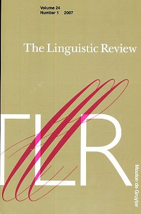 Bild des Verkufers fr The Linguistic Review (TLR) Volume 24 Number 1, 2007. zum Verkauf von Fundus-Online GbR Borkert Schwarz Zerfa