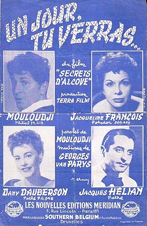 Un Jour, Tu Verras : Mouloudji, Jacqueline François, Dany Dauberson, Jacques Hélian, Du Film Secr...