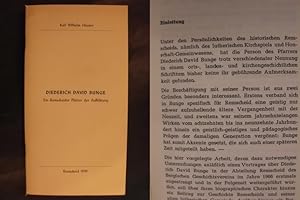Bild des Verkufers fr Diederich David Bunge - Ein Remscheider Pfarrer der Aufklrung zum Verkauf von Buchantiquariat Uwe Sticht, Einzelunter.