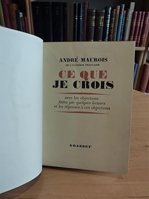 Bild des Verkufers fr CE QUE JE CROIS zum Verkauf von Antigua Librera Canuda