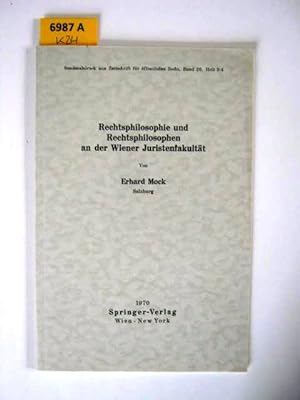 Bild des Verkufers fr Rechtsphilosophie und Rechtsphilosophen an der Wiener Juristenfakultt. zum Verkauf von Augusta-Antiquariat GbR