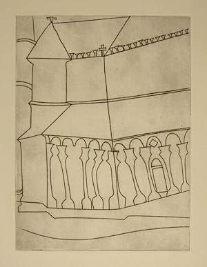 Fragment of Tuscan Cathedral. Radierung. 1965. Unten Mitte mit Blindpressung: "Ben Nicholson 65",...