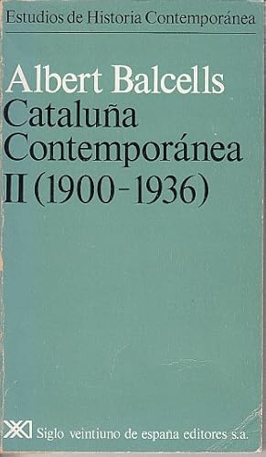 Seller image for CATALUA CONTEMPORNEA II (1900-1936) for sale by Librera Vobiscum