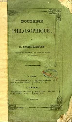 Bild des Verkufers fr DOCTRINE PHILOSOPHIQUE zum Verkauf von Le-Livre