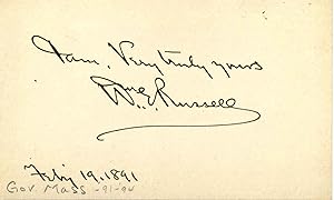 Small Card Signed by William E. Russell.