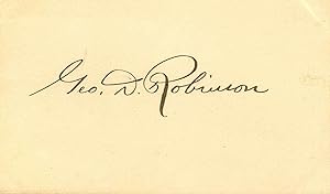 Small Card Signed by George D. Robinson.
