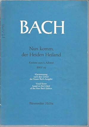 Immagine del venditore per Nun Komm, der Heiden Heiland (Kantate zum 1.Advent) BWV 61 venduto da Bookfeathers, LLC
