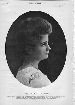 Bild des Verkufers fr ENGRAVING: "Mrs. Frank J. Gould".photoengraving from Harper's Weekly, December 14, 1901 zum Verkauf von Dorley House Books, Inc.