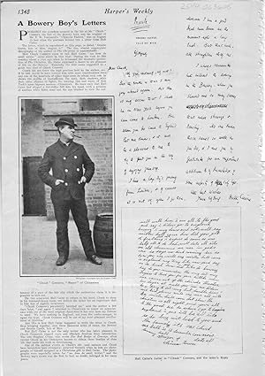 Immagine del venditore per PRINT: "A Bowry Boy's Letters".article, facsimile & photo from Harper's Weekly, December 21, 1901 venduto da Dorley House Books, Inc.