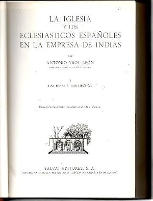 Immagine del venditore per HISTORIA DE AMERICA. TOMO XVI. LA IGLESIA Y LOS ECLESIASTICOS ESPAOLES EN LA EMPRESA DE INDIAS. I. LAS IDEAS Y LOS HECHOS. venduto da Librera Javier Fernndez