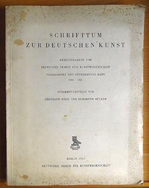 Seller image for Schrifttum zur deutschen Kunst. 14. und 15. Heft 1950-51. Zusammengestellt von Eberhard Marx und Elisabeth Rcker. for sale by Antiquariat Blschke