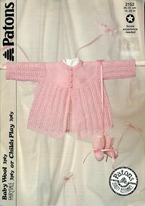 Seller image for PATONS 3 Ply FAIRYTALE or CHILDS PLAY : MAINTINEE COAT & BOOTEES : 1989, Leafle #2152 for sale by 100POCKETS