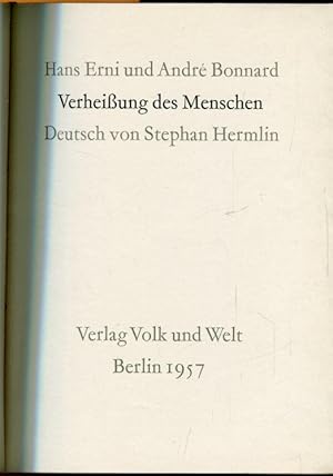 Imagen del vendedor de Verheiung des Menschen. Deutsch: Stephan Hermlin. a la venta por Antiquariat am Flughafen