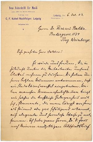 Imagen del vendedor de Eigenh. Brief mit U. a la venta por Antiquariat INLIBRIS Gilhofer Nfg. GmbH