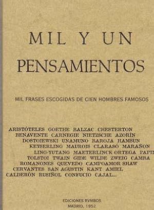 Seller image for MIL Y UN PENSAMIENTOS: Mil frases escogidas de cien hombres famosos for sale by Librera Races