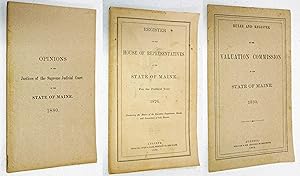 STATE OF MAINE: 3 PAMPHLETS (#1) OPINIONS OF THE JUSTICES OF THE SUPREME JUDICIAL COURT.1880 (#2)...