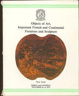 Immagine del venditore per Objects of Art, Imporant French and Continental Furniture and Sculpture (November 16, 17, 1979) venduto da Adamstown Books