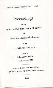 Imagen del vendedor de Proceedings of the Most Worshipful Grand Lodge of Free and Accepted Masons of the State of Indiana - 1958 a la venta por Adamstown Books