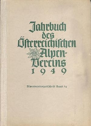 Bild des Verkufers fr Jahrbuch 1949. Alpenvereinszeitschrift Band 74. zum Verkauf von erlesenes  Antiquariat & Buchhandlung