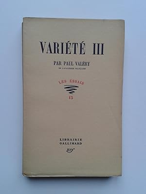 VARIETE III [ Numéroté sous Couverture Spéciale ]