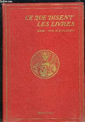 Immagine del venditore per CE QUE DISENT LES LIVRES. venduto da Le-Livre