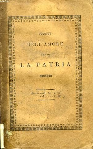 Bild des Verkufers fr DELL'AMORE VERSO LA PATRIA zum Verkauf von Le-Livre