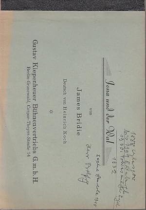 Bild des Verkufers fr Jona und der Wal. Deutsch von Heinrich Koch. zum Verkauf von Antiquariat Carl Wegner
