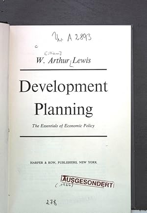 Bild des Verkufers fr Development Planning. The Essentials of Economic Policy. zum Verkauf von Antiquariat Bookfarm