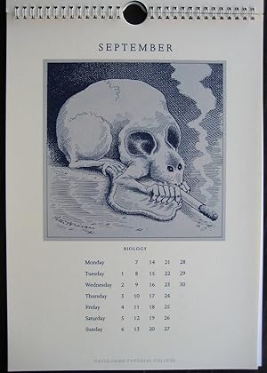 Image du vendeur pour David Game Tutorial College and Associated Colleges [calendar for 1987]. (Drawings by Peter Brookes. Designed by Jonathan Gili) mis en vente par James Fergusson Books & Manuscripts