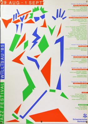 Plakat - Jazz Festival Willisau `85. Siebdruck.