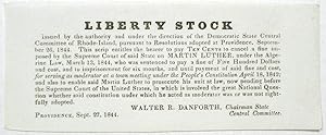 LIBERTY STOCK. ISSUED BY THE AUTHORITY AND UNDER THE DIRECTION OF THE DEMOCRATIC STATE CENTRAL CO...