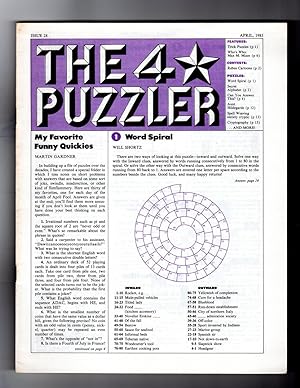 Bild des Verkufers fr The Four-Star Puzzler -April, 1983: Issue 28. Puzzles from Games Magazine: Anacrostic (Acrostic), Crosswords, Cryptic, Cryptograms, Logic, more. zum Verkauf von Singularity Rare & Fine